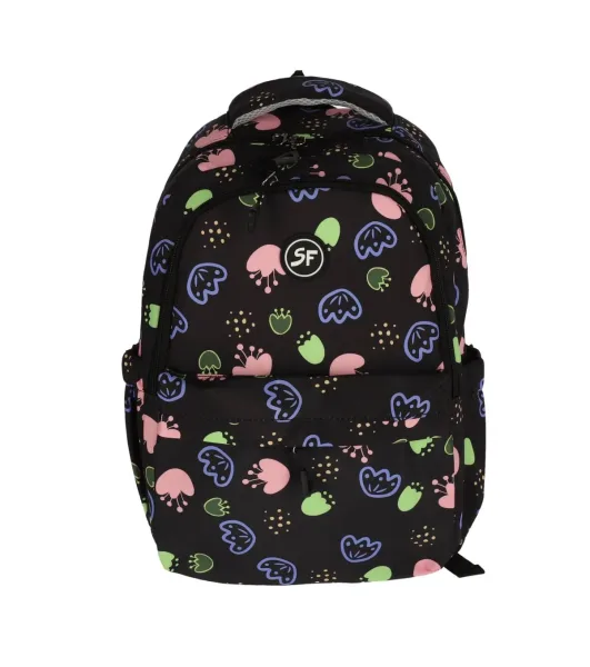 Ghiozdan SF 3F 40x31x13cm 0,32kg NEGRU Flori